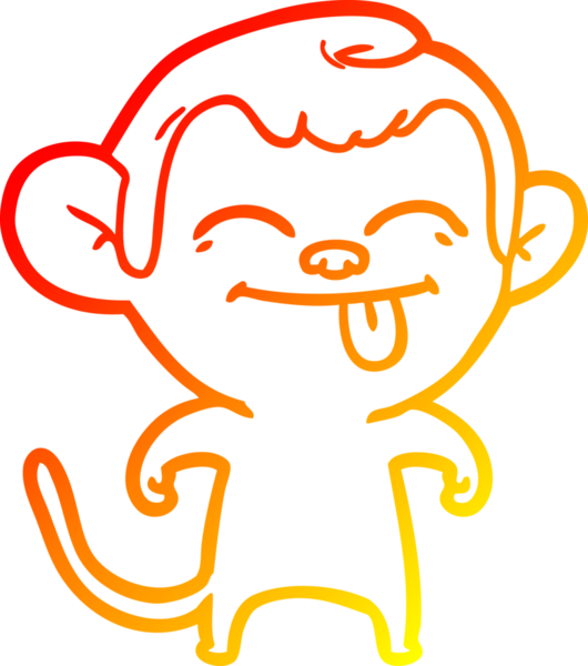 Bir insan tarafından çizilmiş komik çizgi maymun çizimi.