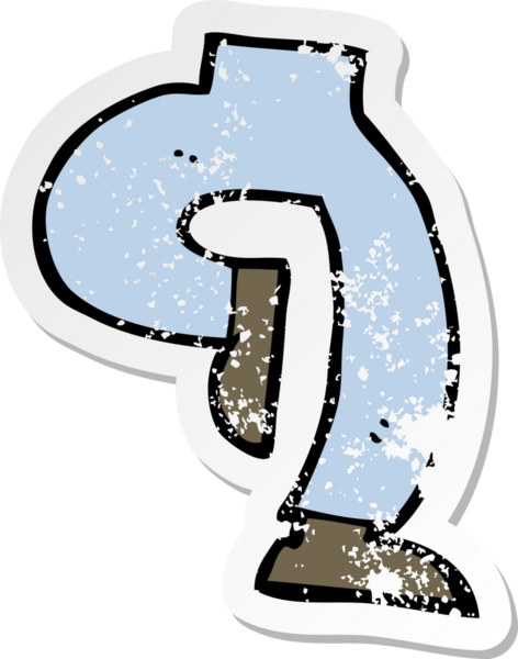 Bir insan tarafından çizilmiş çizgi film bacaklarının gerilimli yapıştırması.