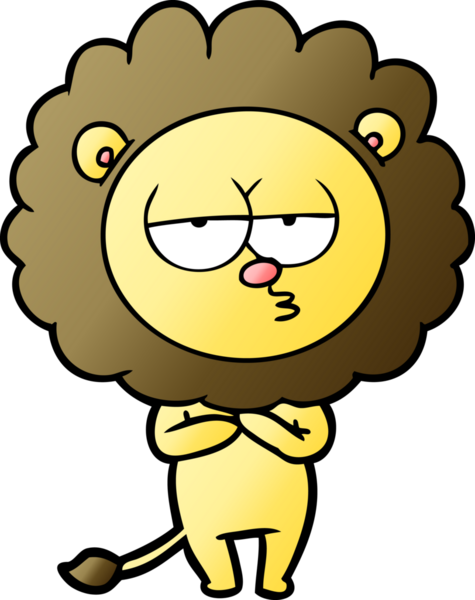 Bir insan tarafından çizilmiş yorgun bir aslan.