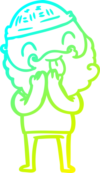 Soğuk gradyan çizgisi, sakallı bir adamın bir insan tarafından çizilmiş dili.