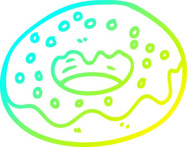 Bir insan tarafından çizilmiş çikolata kaplı bir çöreğin soğuk gradyan çizimi