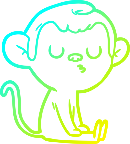 Bir insan tarafından çizilmiş bir çizgi maymun çizimi.