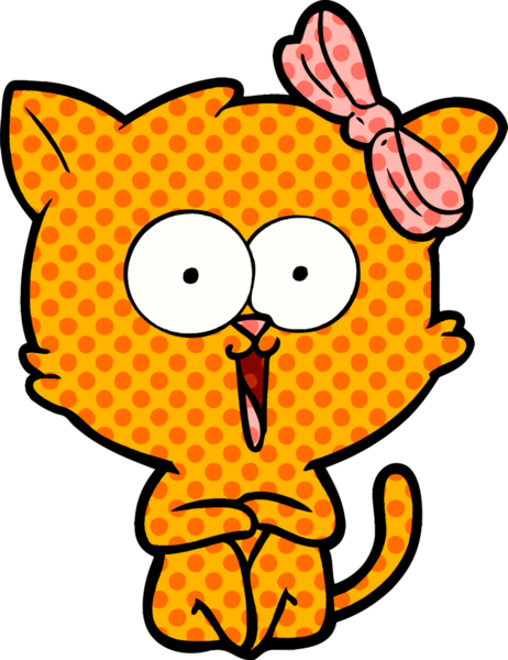 Bir insan tarafından çizilmiş çizgi film kedisi.