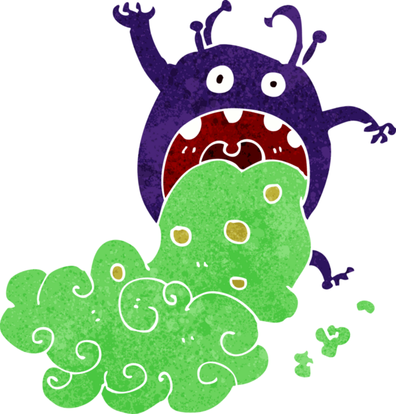 Bir insan tarafından çizilmiş iğrenç bir canavar.