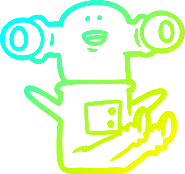 Bir insan tarafından çizilmiş, dost canlısı bir uzaylı çizgi filminin çizimi.