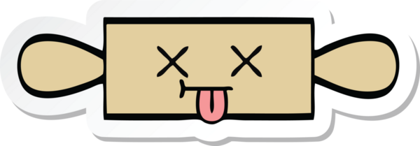 Bir insan tarafından çizilmiş şirin bir merdanenin çıkartması.