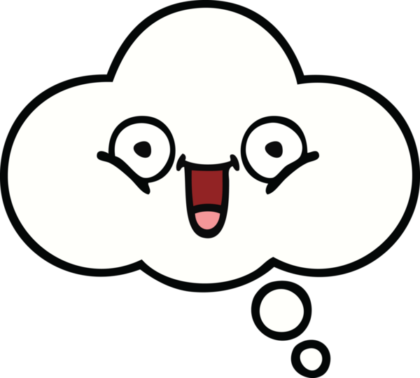 Bir insan tarafından çizilmiş güzel bir düşünce balonu karikatürü.