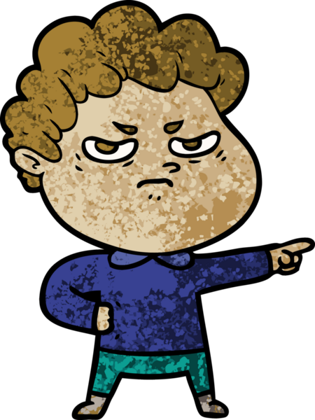 Bir insan tarafından çizilmiş kızgın bir adam.