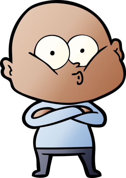 Bir insan tarafından çizilmiş kel bir adam.