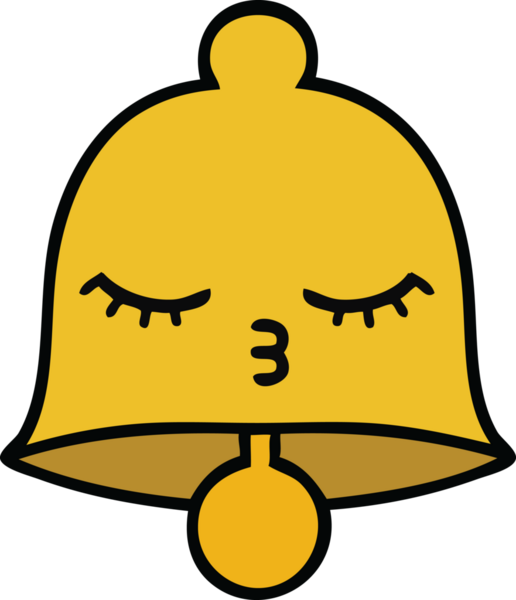Bir insan tarafından çizilmiş sevimli bir çan karikatürü.