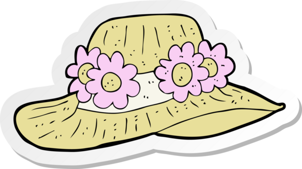 Bir insan tarafından çizilmiş bir karikatür yaz şapkasının çıkartması.