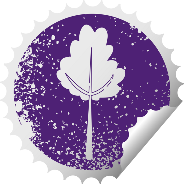 Bir insan tarafından çizilmiş sıkıntılı dairesel soyulan ilginç sembol ağacı.