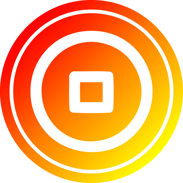 Bir insan tarafından çizilmiş sıcak eğimli dairesel simgeyi durdur