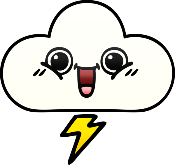 Bir insan tarafından çizilmiş bir fırtına bulutunun gölgelenmiş karikatürü