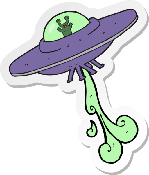 Bir insan tarafından çizilmiş uzaylı uzay gemisinin çıkartması.