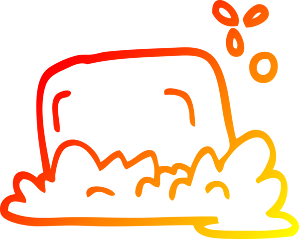 Bir insan tarafından çizilmiş bir sabun kalıbının sıcak çizgi çizimi