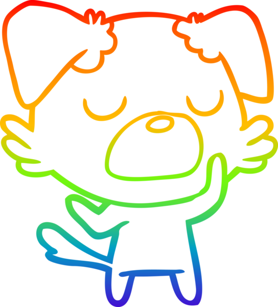 gökkuşağı gradyan çizimi bir insan tarafından çizilmiş bir çizgi köpek