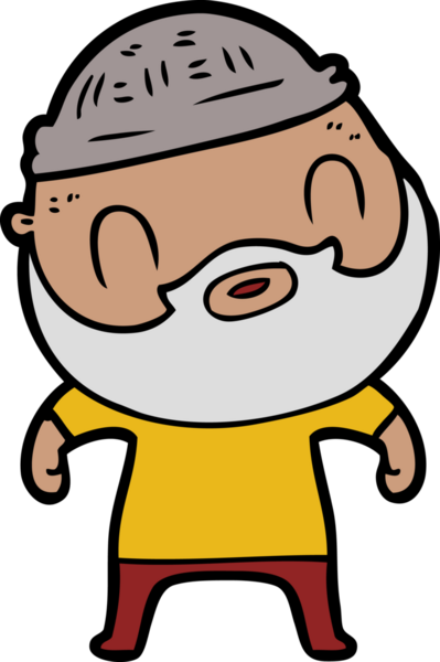 Bir insan tarafından çizilmiş sakallı bir adam.