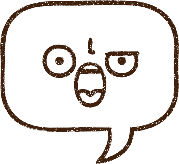 Bir insan tarafından çizilmiş Konuşma Balonu Kömürü Çizimi