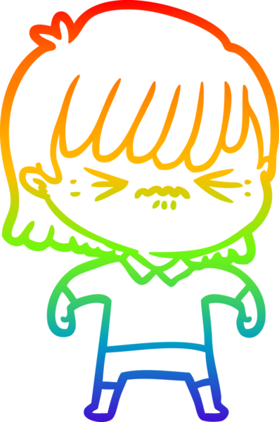 gökkuşağı gradyan çizimi bir insan tarafından çizilmiş bir çizgi film kızı