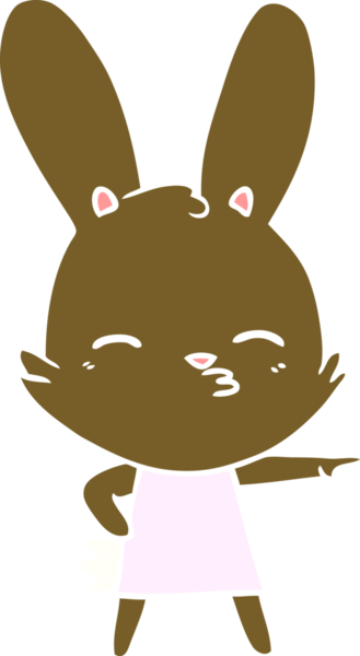 Bir insan tarafından çizilmiş tuhaf düz renkli tavşan.