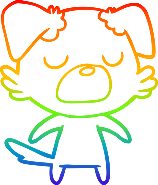 gökkuşağı gradyan çizimi bir insan tarafından çizilmiş bir çizgi köpek