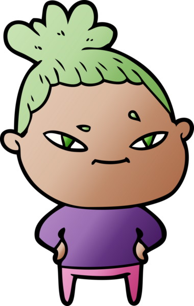 Bir insan tarafından çizilmiş karikatür kadın.