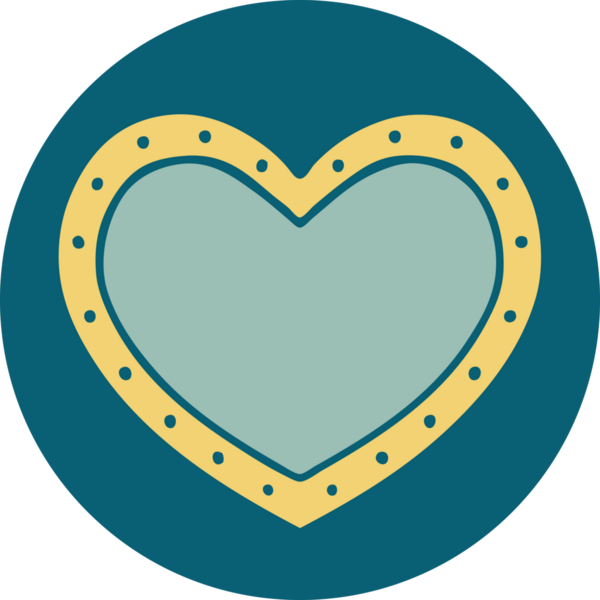 Bir insan tarafından çizilmiş bir kalbin ikonik dövme şekli