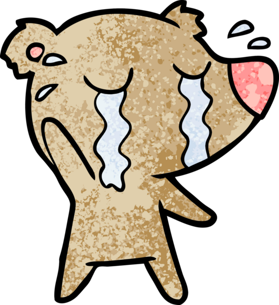 Bir insan tarafından çizilmiş ağlayan ayı.