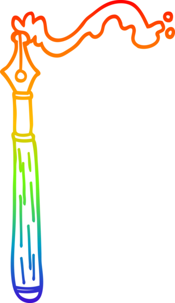 gökkuşağı gradyan çizgi çizimi bir insan tarafından çizilmiş bir dolmakalem