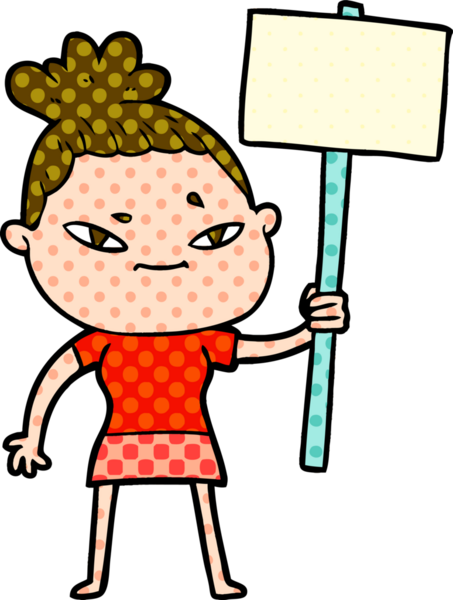 Bir insan tarafından çizilmiş karikatür kadın.