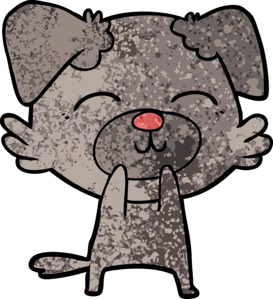 Bir insan tarafından çizilmiş çizgi film köpeği.