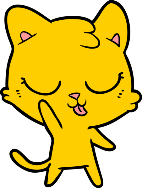 Bir insan tarafından çizilmiş çizgi film kedisi.