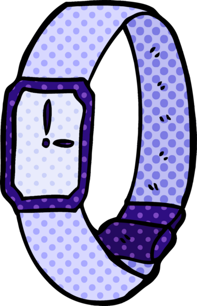 Bir insan tarafından çizilmiş karikatür kol saati