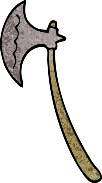 Bir insan tarafından çizilmiş ortaçağ baltası.