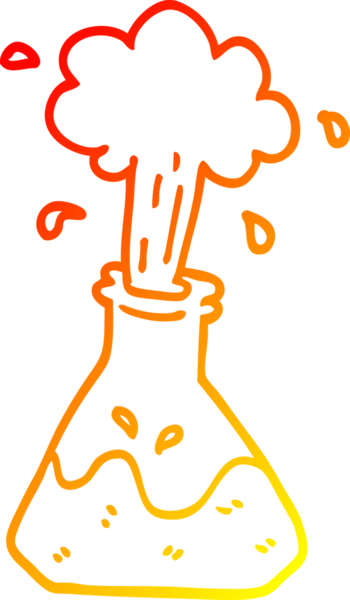 Bir insan tarafından çizilmiş bir karikatür bilim deneyinin sıcak çizgi çizimi