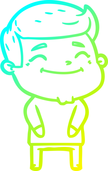 Bir insan tarafından çizilmiş mutlu bir çizgi film karakteri çizimi.