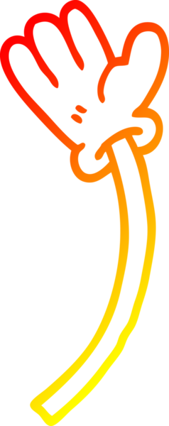 Bir insan tarafından çizilen çizgi film el hareketinin sıcak gradyan çizimi