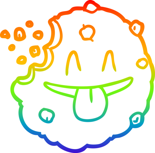 gökkuşağı gradyan çizgi çizimi bir insan tarafından çizilmiş bir karikatür kurabiye