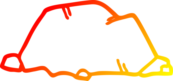 Bir insan tarafından çizilmiş bir karikatür kayasının sıcak eğimli çizimi