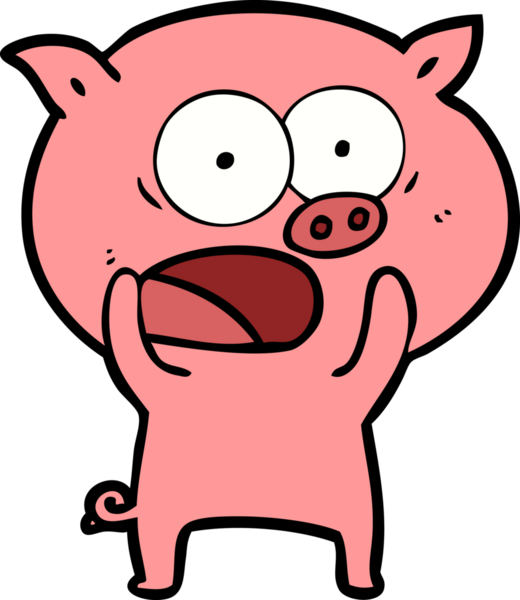 Bir insan tarafından çizilmiş domuz bağırması.