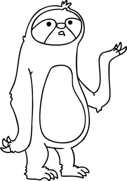 Bir insan tarafından çizilmiş tuhaf çizgi film tembelliği.