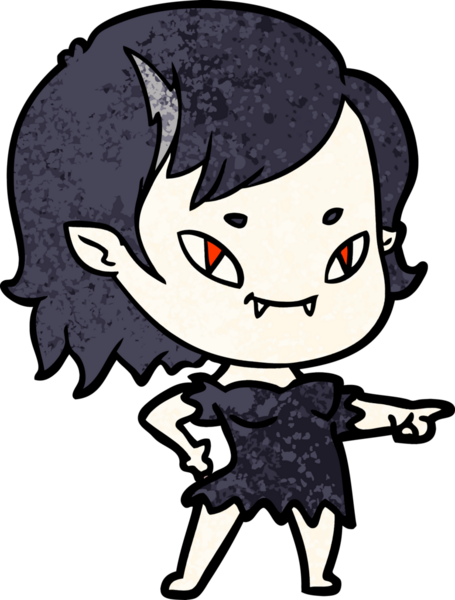 Çizgi film dostu vampir kız bir insan tarafından çizilmiş.