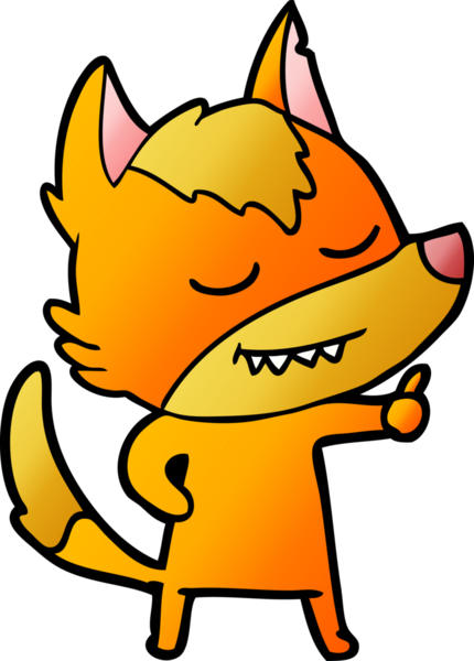 Bir insan tarafından çizilmiş tilki çizgi film karakteri