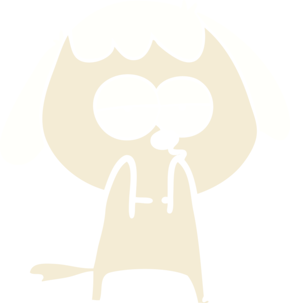 Bir insan tarafından çizilmiş düz renkli çizgi film.