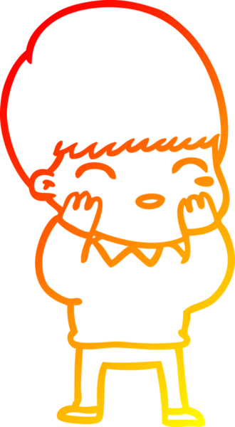 Bir insan tarafından çizilmiş mutlu çizgi film çocuğu çizimi.