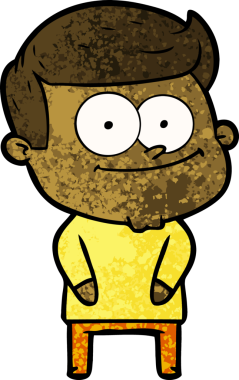 Bir insan tarafından çizilmiş mutlu bir adam.