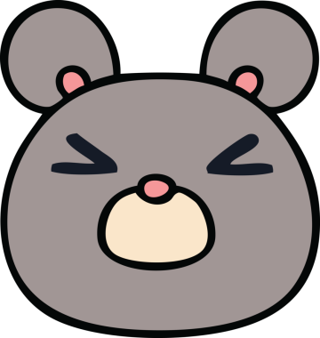 Bir insan tarafından çizilmiş garip bir fare yüzü.