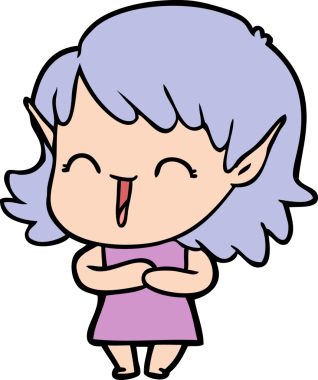 Bir insan tarafından çizilmiş bir elf kızı.