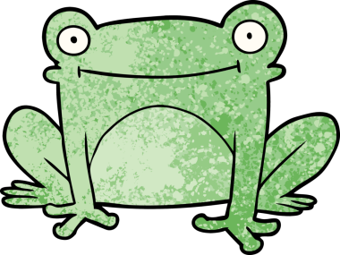 bir insan tarafından çizilmiş bir kurbağa.